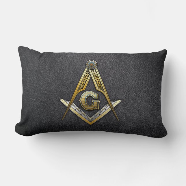 Masonic Square and Compasses Lumbar Cushion (Front)