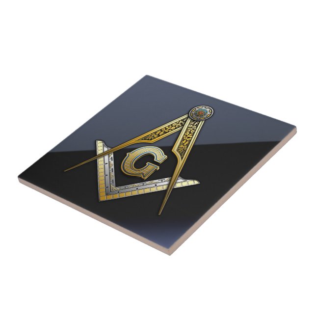 Masonic Square and Compasses Tile (Side)