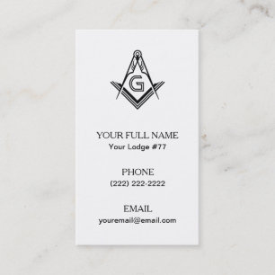 Masonic Square & Compass Business Cards, Freemason Business Card