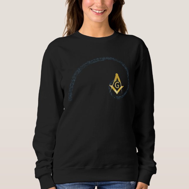 Masonic  Square & Compass Fibonacci Spiral Sweatshirt (Front)