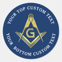 Masonic Stickers | Navy Gold Square & Compass