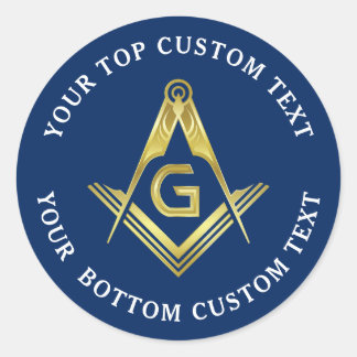 Masonic Stickers | Navy Gold Square & Compass