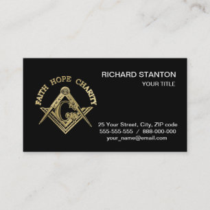 Masonic symbol business card