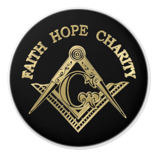 Masonic symbol ceramic knob