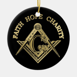 Masonic symbol ceramic tree decoration