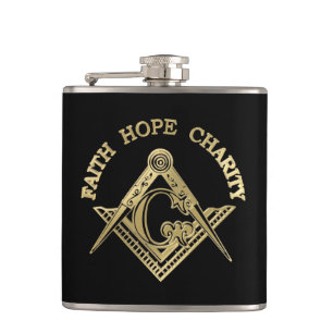 Masonic symbol hip flask