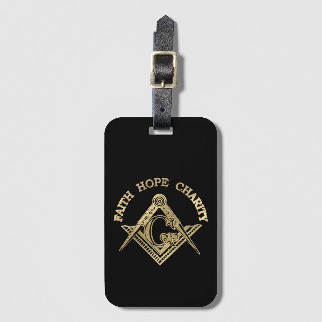 Masonic symbol luggage tag (Front Vertical)