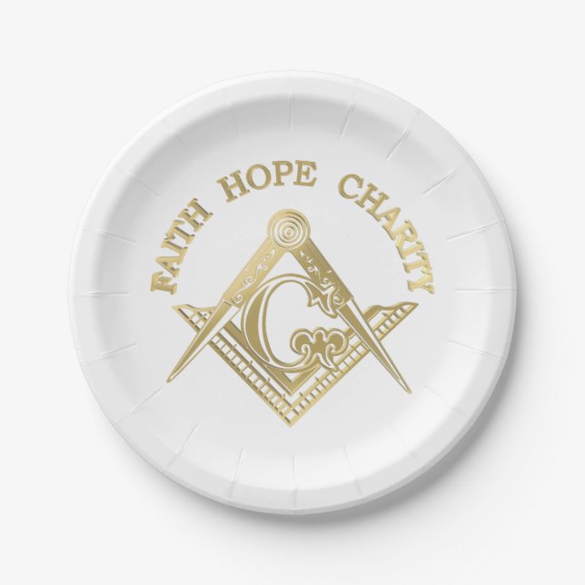 Masonic symbol paper plate (Front)
