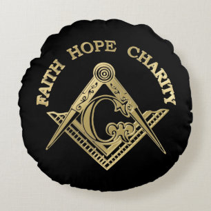 Masonic symbol round cushion