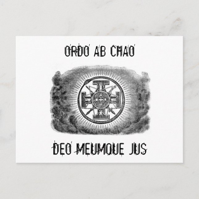 Masonic symbols ORDO AB CHAO Postcard (Front)