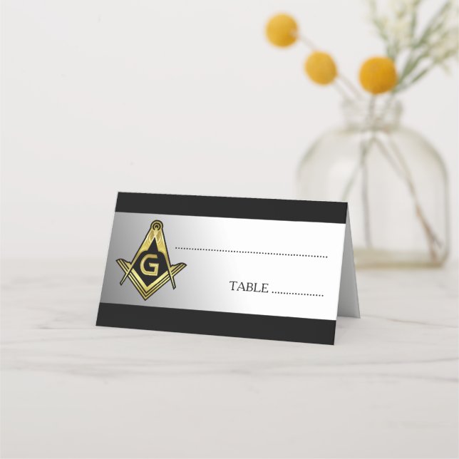 Masonic Table Decorations | Freemason Place Cards (Front)