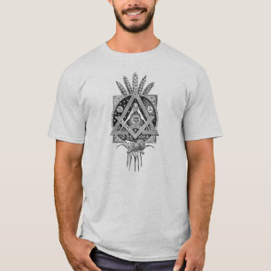 Masonic Vintage Print T-shirt Mason Freemason