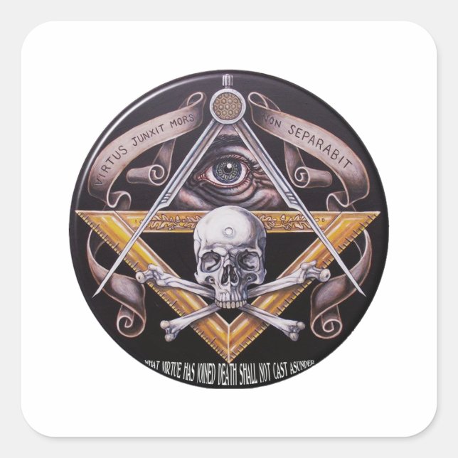 Masonic Virtue Square Sticker (Front)