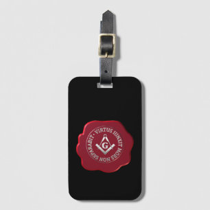Masonic wax seal luggage tag