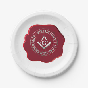 Masonic wax seal paper plate