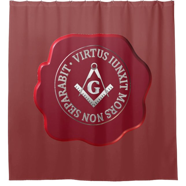Masonic wax seal shower curtain (Front)