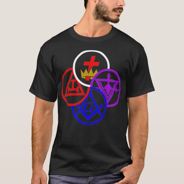 Masonic York rite degrees symbol Freemason lodge F T-Shirt (Front)