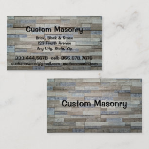 Masonry Brick, Block Stone Custom Business  Busine Card