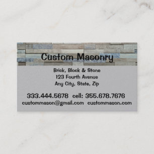 Masonry Brick, Block Stone Custom  Business Card