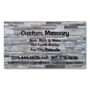 Masonry Brick, Block Stone Custom  Magnetic Business Card