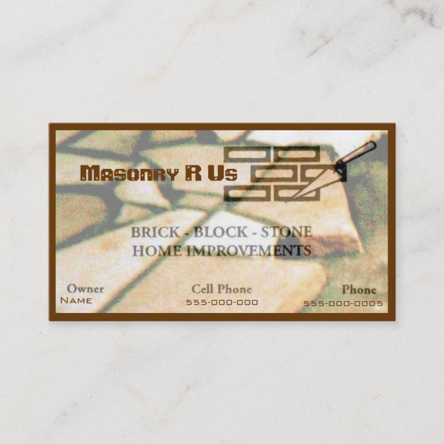 Masonry  Business Card (Front)