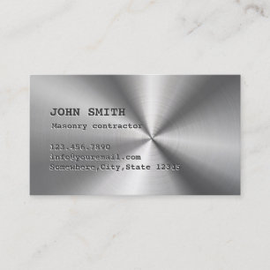 Masonry Cool Faux Stainless Steel Business Card