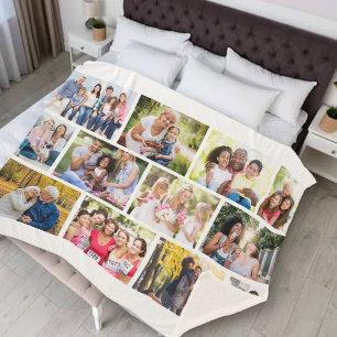 Masonry Grid 12 Photo Collage White Sherpa Blanket