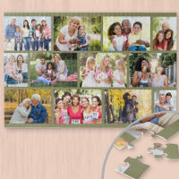 Masonry Grid Family Photo Collage Green