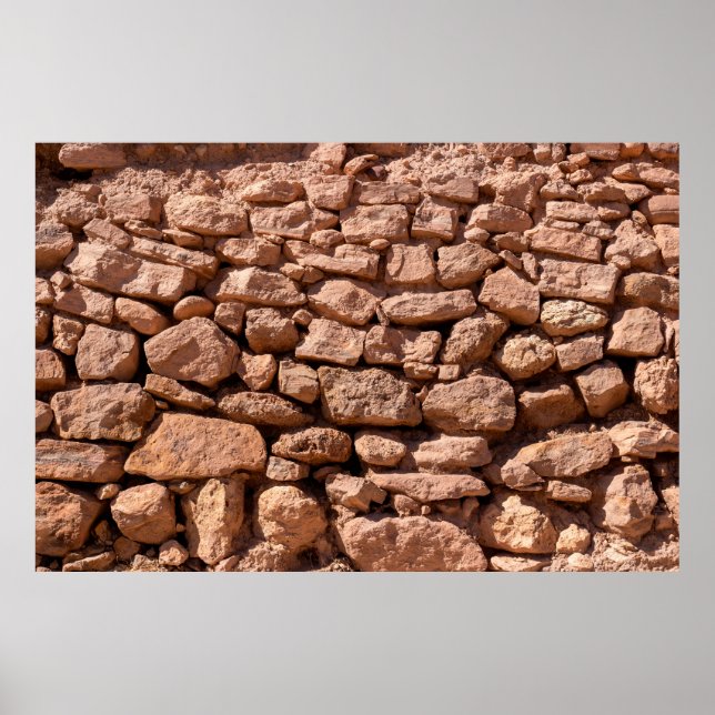 Masonry texture from large rough red stones. Weath Poster (Front)