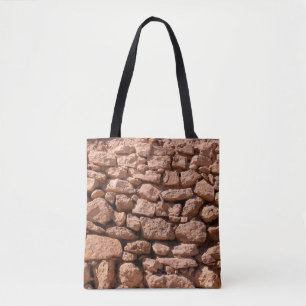 Masonry texture from large rough red stones. Weath Tote Bag