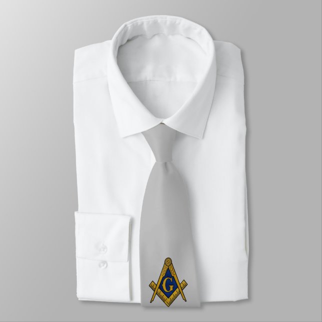 MASONS CUSTOM TIE (silver) (Tied)