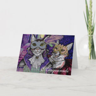 Masquarade Cat, greeting card