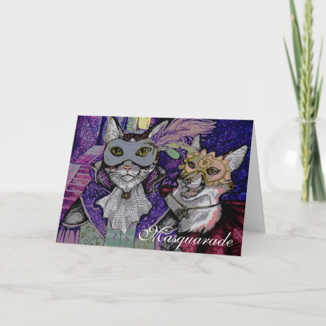 Masquarade Cat, greeting card (Front)