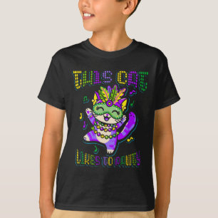 Masque Mardi Apparel Costumes Mardi Gras Cat  T-Shirt