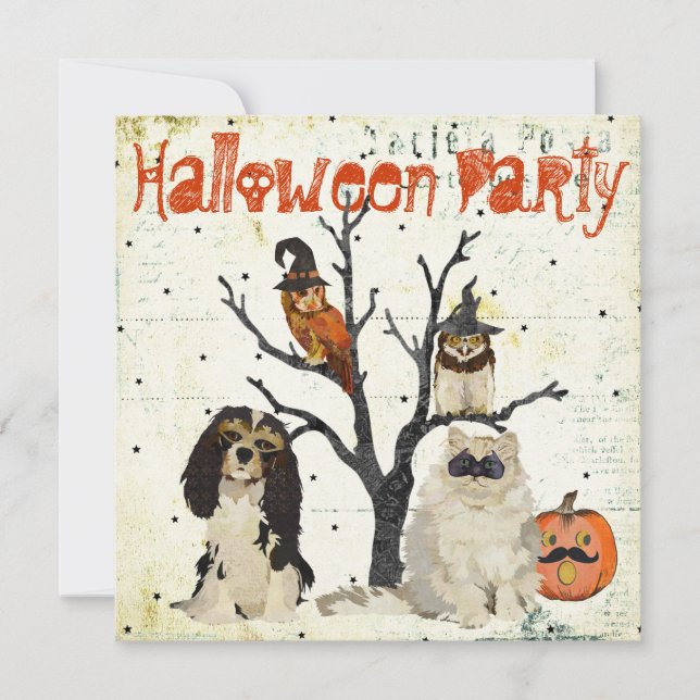 Masquerade Animals Halloween Invitation (Front)