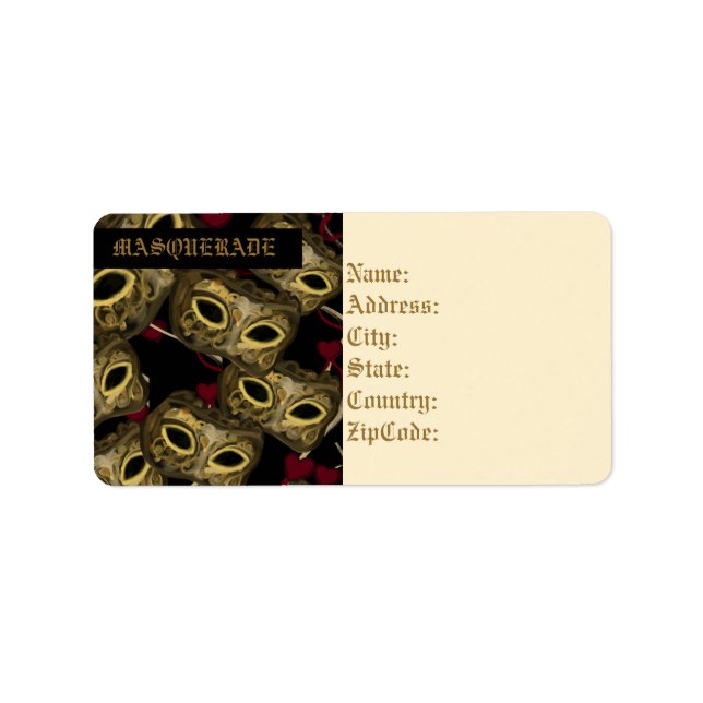 MASQUERADE ART      LABEL (Front)