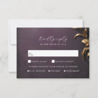 Masquerade ball gold and purple rsvp