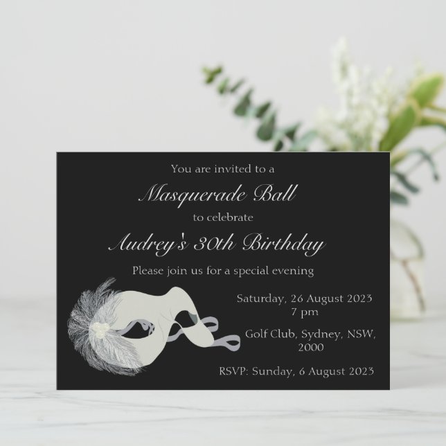 Masquerade Ball Invitation (Standing Front)