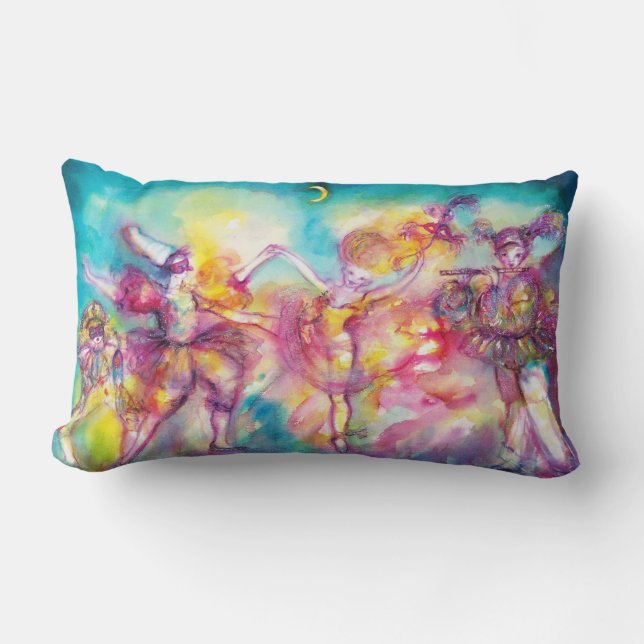 MASQUERADE BALL,Mardi Gras Masks,Dance,Music Lumbar Cushion (Front)