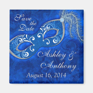 Masquerade Ball Mardi Gras Wedding Save the Date Magnet