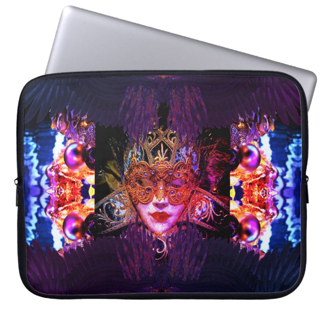  Masquerade ball masked woman gothic elegant Laptop Sleeve (Front)