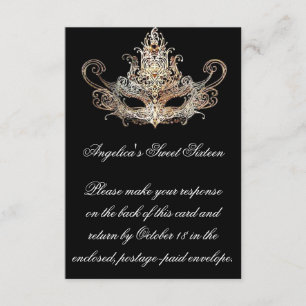 Masquerade Ball Response Card with Meal Choices
