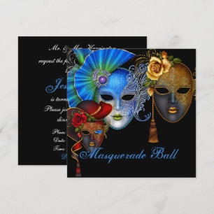 Masquerade Ball Sweet Sixteen Birthday Invitation