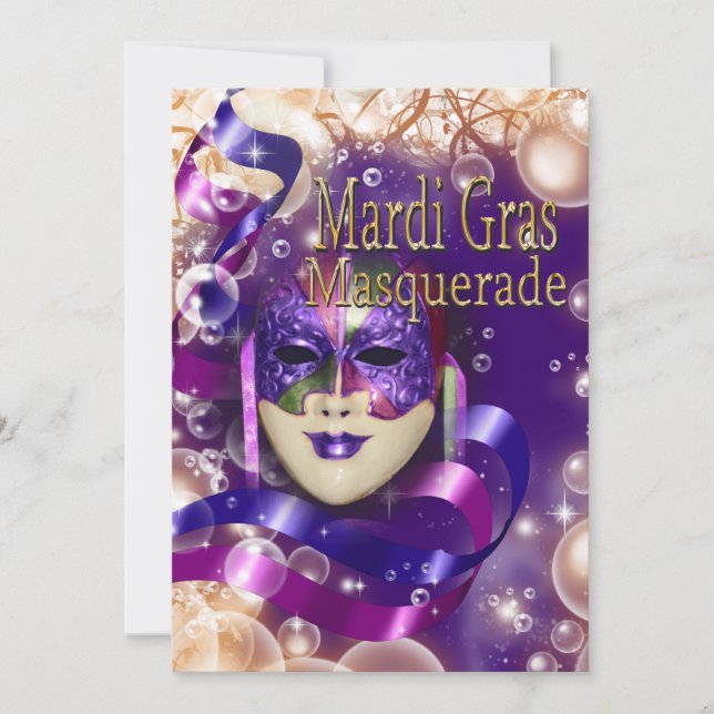 Masquerade birthday costume theme PERSONALIZE Invitation (Front)