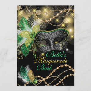 Masquerade Birthday Event Party Invitations