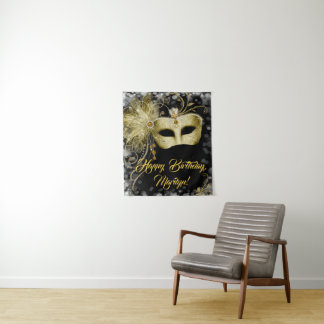 Masquerade Birthday Party Backdrop Tapestry