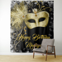Masquerade Birthday Party Backdrop
