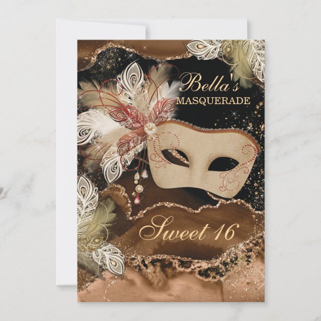 Masquerade Birthday Party Invitations (Front)