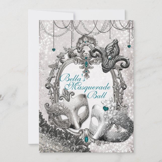 Masquerade Birthday Party Invitations (Front)