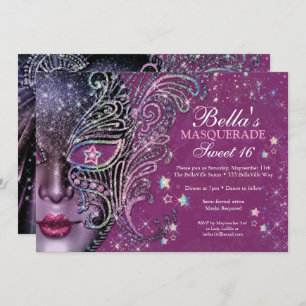 Masquerade Birthday Party Invitations